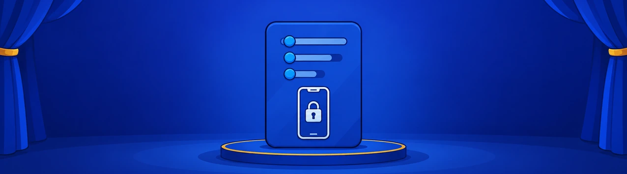 Panel z suwakami limitów i telefon z kłódką